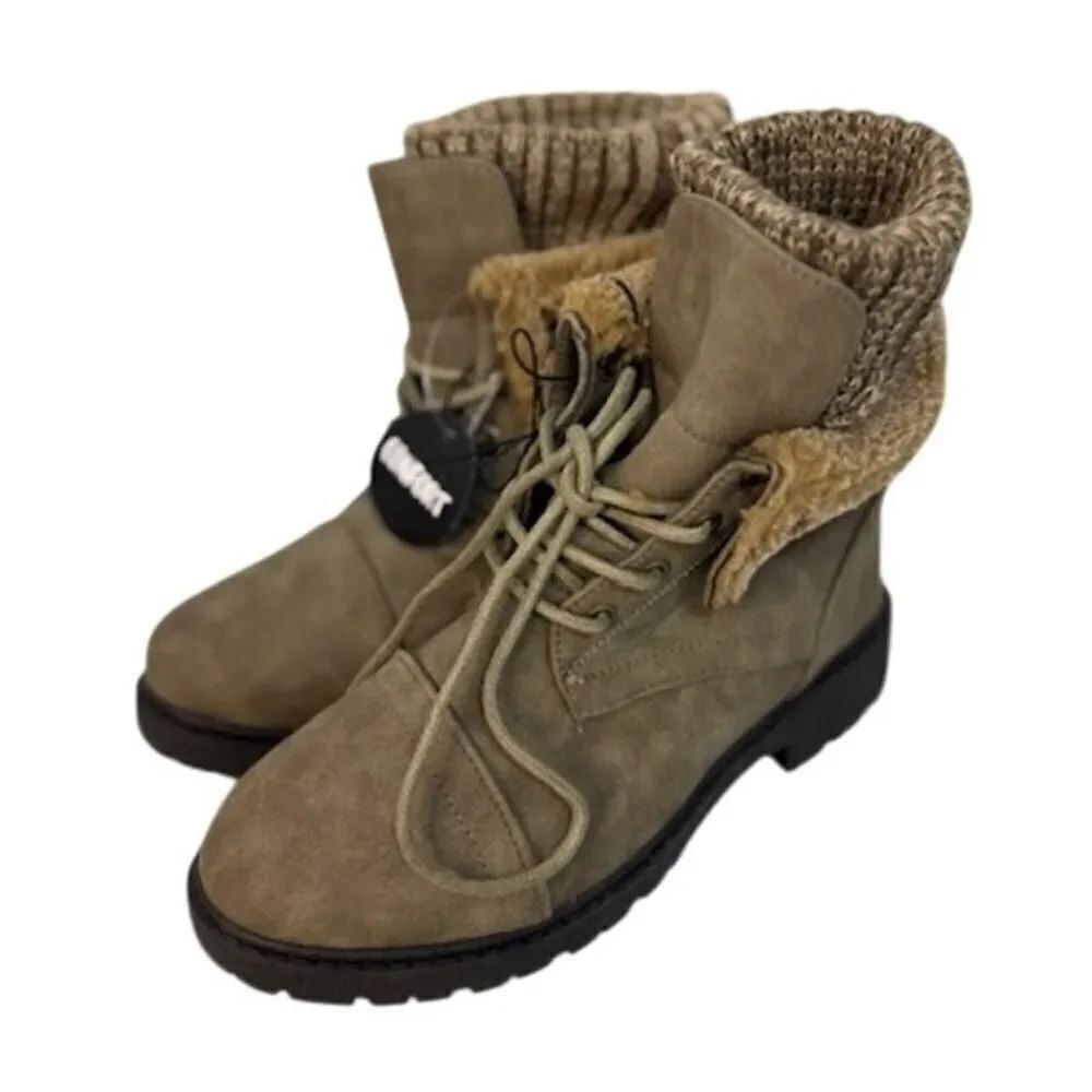 Streetwear Society Booties Brown Size 6 Women's Lace Block Heel